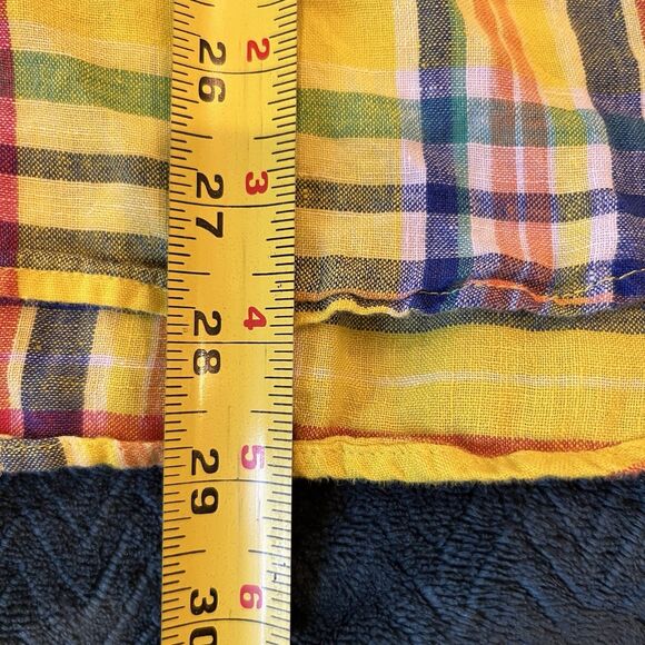 Lauren Ralph Lauren Womens Shirt Linen L Yellow Plaid Long Sleeve Button Up - Picture 7 of 7